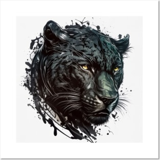 Panther Portrait Animal Painting Wildlife Outdoors Adventure Posters and Art